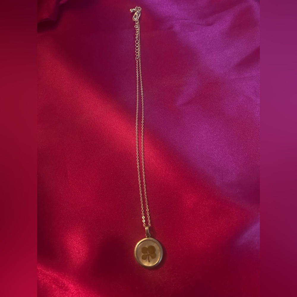 Four Leaf Clover Pendant on Silver Chain